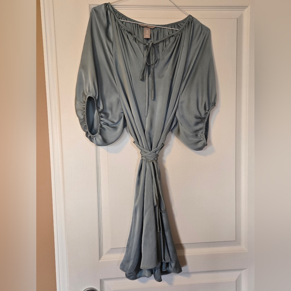 H&M Steel Blue Pleated Dress